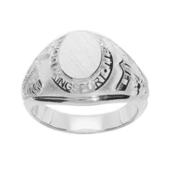 Chevalière Universitaire Américaine En Argent "Indienne"