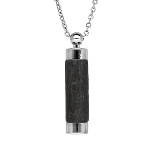 Collier Avec Pendentif Diffuseur De Parfum Tube De Bois Noir 50+5cm 1 Collier Avec Pendentif Diffuseur De Parfum Tube De Bois Noir 50+5cm