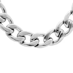 Collier En Acier 11mm Maille Gourmette Longueur 46cm