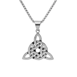 Collier En Acier Chaîne Avec Pendentif Celtique 54+5cm 1 Collier En Acier Chaîne Avec Pendentif Celtique 54+5cm