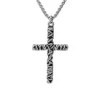 Collier En Acier Chaîne Avec Pendentif Croix En Fil Entremélés 50+5cm
