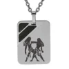Collier En Acier Chaîne Avec Pendentif Rectangulaire Zodiaque Gémeaux 50+5cm