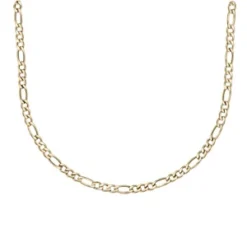 Collier En Acier Et PVD Jaune Maille Alternée 1+3 Largeur 5mm - Longueur 50cm