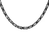 Collier En Acier Maille Fantaisie Avec PVD Noir 55cm