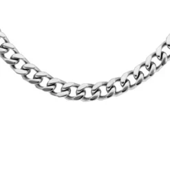 Collier En Acier Maille Gournette 6mm Longueur 50cm