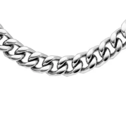 Collier En Acier Maille Gournette 8mm Longueur 50cm