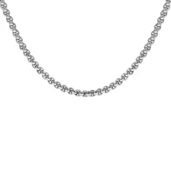 Collier En Acier Maille Jaseron Carrée Largeur 4mm Longueur 55cm