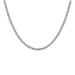 Collier En Acier Maille Jaseron Carrée Largeur 4mm Longueur 70 Cm