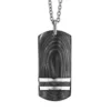 Collier En Acier Pendentif Rectangulaire Carbone 50+5cm