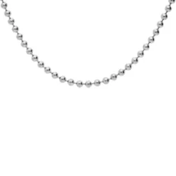 Collier En Argent Rhodié Chaîne Boules 2.2mm Longueur 50cm