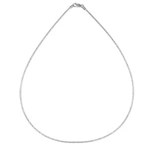 Collier En Argent Rhodié Maille Oméga Diamantée - Largeur 1mm Et Longueur 42cm 1 Collier En Argent Rhodié Maille Oméga Diamantée - Largeur 1mm Et Longueur 42cm