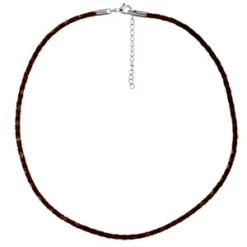 Cordon En Cuir Tressé Marron Pour Charms Homme Grand Modèle - Longueur 45cm + 5cm