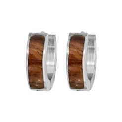 Créoles En Acier Articulées Avec Décoration Bois