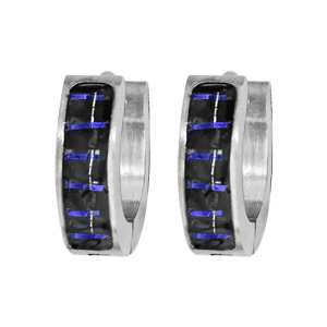 Créoles En Acier Satiné Avec Bande Noire Et Fils Bleus 1 Créoles En Acier Satiné Avec Bande Noire Et Fils Bleus