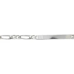 Gourmette En Argent Maille Figaro 1+2 Largeur 4mm Et Longueur 18cm