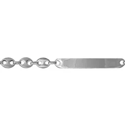Gourmette En Argent Maille Grains De Café Largeur 6mm Et Longueur 19cm