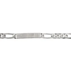 Gourmette Prestige En Argent Rhodié Maille 1+3 Largeur 7mm Longueur 20cm