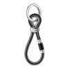 Porte-clef Charms Fermoir PVD Noir Aimanté Et Visse Tresse PVD Noir Et Gris
